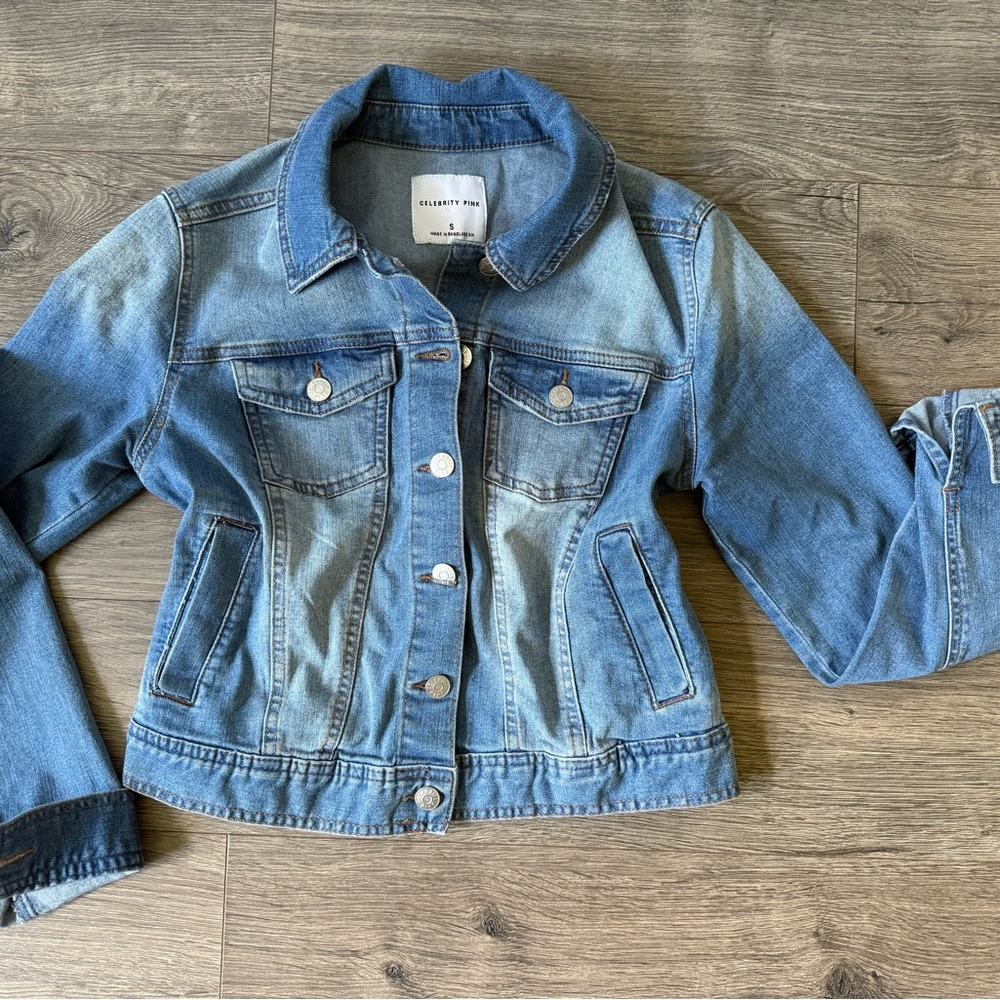 Celebrity Pink Light Blue Denim Jacket